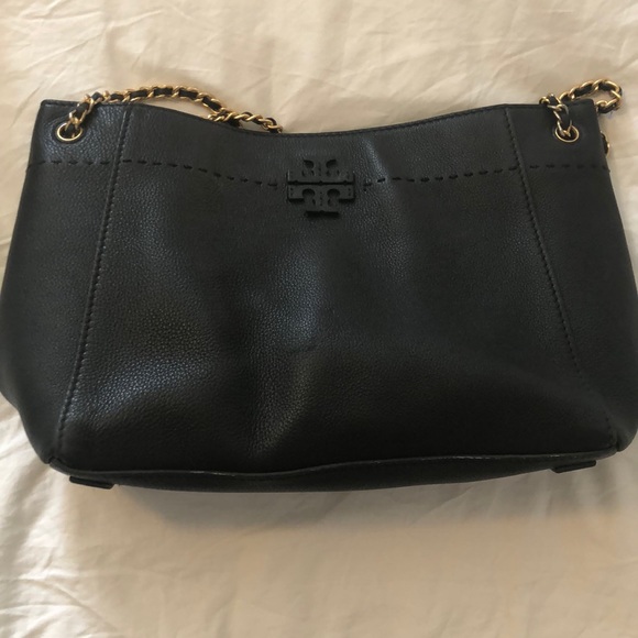 COPY - Tory Burch McGraw Chain Slouchy Black Leat… - Picture 3 of 4